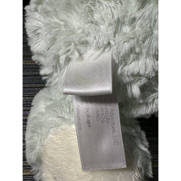 Animal Adventure Mint Green White Teddy Bear Plush 11 Inch Shaggy Green Bow 2017 - Picture 7 of 10